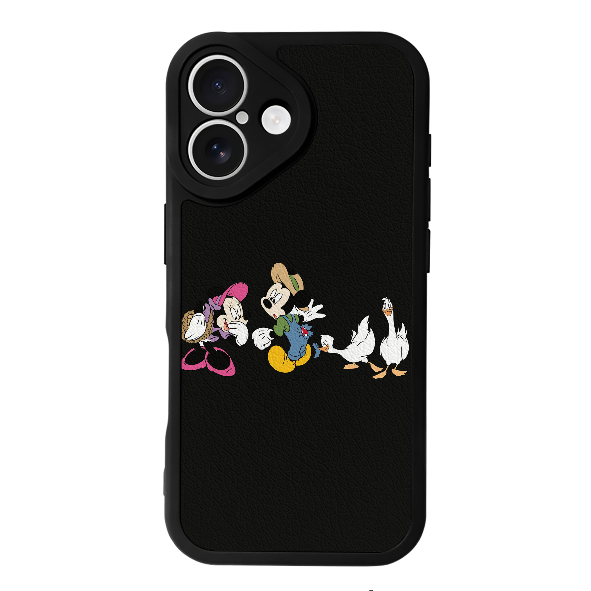 （画像用） ミッキーマウス Mickey Mouse 【iPhone 16シリーズ対応】シリコンスマホケース（レザー調） 材質：シリコン